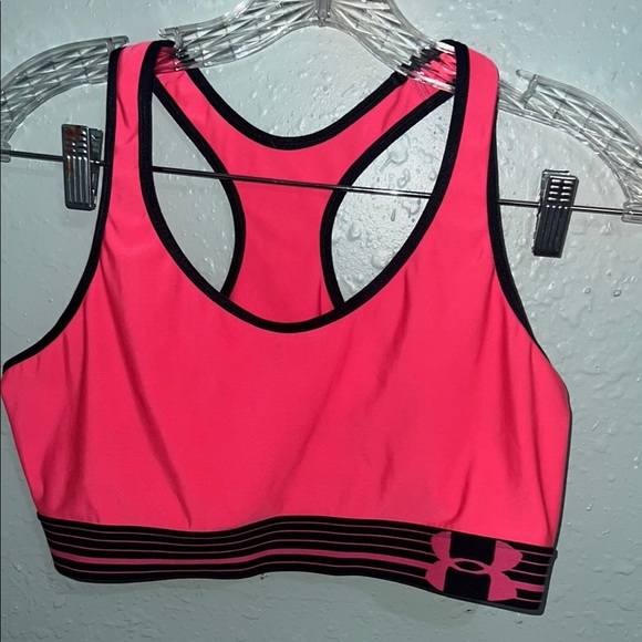 Under Armour Pink Sports Bra with Racerback Design - Picture 1 of 2